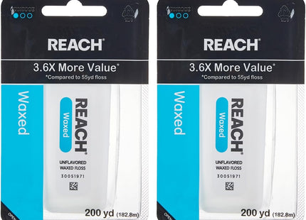 Johnson & Reach Unflavored Waxed Dental Floss 55 Yds (2 Pack) - Personal Care > Oral Flossers