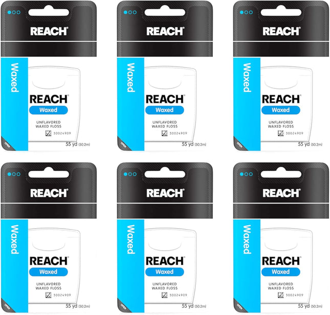 Johnson & Reach Unflavored Waxed Dental Floss 55 Yds (6 Pack) - Personal Care > Oral Flossers