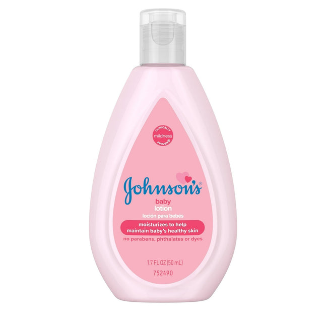 Johnson’s Moisturizing Pink Baby Lotion Coconut Oil Travel Size 1.7oz (12 Pack) - & Toddler > Bathing Grooming