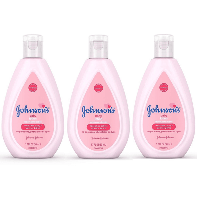 Johnson’s Moisturizing Pink Baby Lotion Coconut Oil Travel Size 1.7oz (3 Pack) - & Toddler > Bathing Grooming