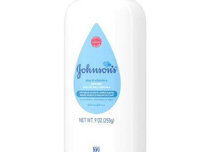 Johnson’s Naturally Derived Cornstarch Baby Powder Aloe & VitaminE 9oz (48 Pack) - Toddler > Bathing Grooming Body