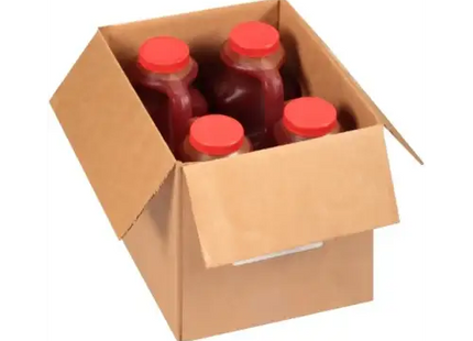 a box of red juices on a white background