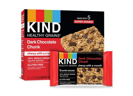 a close up of a box of kind granola bars