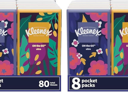 Kleenex On-The-Go Facial Tissues 10 Tissues/Box 8 Box 80 (2 Pack) - Personal Care > Skin