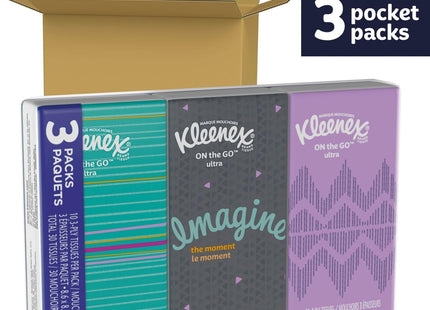 Kleenex On-The-Go Facial Tissues 10 Tissues/Box 3 Box 30 Total (2 Pack) - Personal Care > Skin