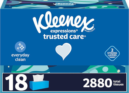 Kleenex Trusted Care Everyday Facial Tissue White 160ct (12 Pack) - Personal > Skin Tissues