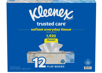 Kleenex Trusted Care Everyday Facial Tissue White 160ct (12 Pack) - Personal > Skin Tissues