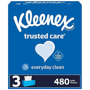 Kleenex Trusted Care Everyday Facial Tissue White 160ct (3 Pack) - Personal > Skin Tissues