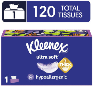 Kleenex Ultra Soft Facial Tissues Flat Box 120 Ct (32 Pack) - Personal Care > Skin