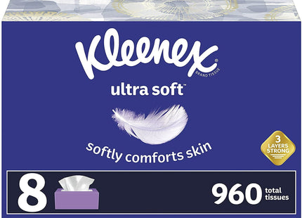 Kleenex Ultra Soft Facial Tissues Flat Box 120 Ct (8 Pack) - Personal Care > Skin