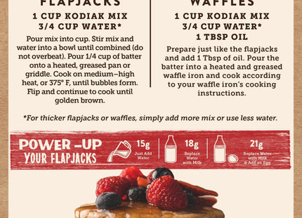 Kodiak Protein-Packed Power Cakes Buttermilk Flapjack Waffle Mix 20oz (24 Pack) - Food & Beverages > Baking Desserts