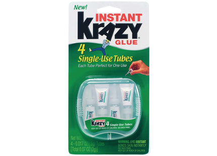 Krazy Instant Glue All Purpose Single Use Tubes 0.5oz 4ct (12 Pack) - Collectibles & Art > Adhesives Tape Glues Pastes