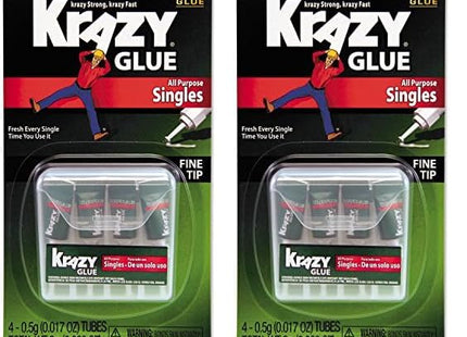 Krazy Instant Glue All Purpose Single Use Tubes 0.5oz 4ct (12 Pack) - Collectibles & Art > Adhesives Tape Glues Pastes