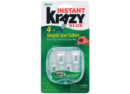 Krazy Instant Glue All Purpose Single Use Tubes 0.5oz 4ct (3 Pack) - Collectibles & Art > Adhesives Tape Glues Pastes