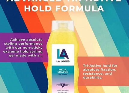 a bottle of liquid with a colorful background