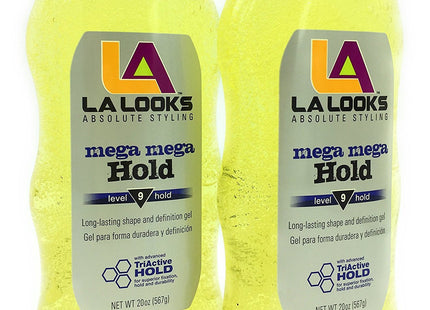 L.A. Looks Mega Hold Hair Styling Gel Level #9 Unisex 20oz (2 Pack) - Personal Care > & Products