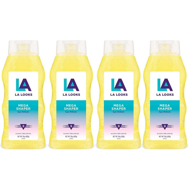 L.A. Looks Mega Hold Hair Styling Gel Level #9 Unisex 20oz (4 Pack) - Personal Care > & Products