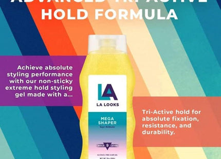 L.A. Looks Mega Hold Hair Styling Gel Level #9 Unisex 20oz (6 Pack) - Personal Care > & Products