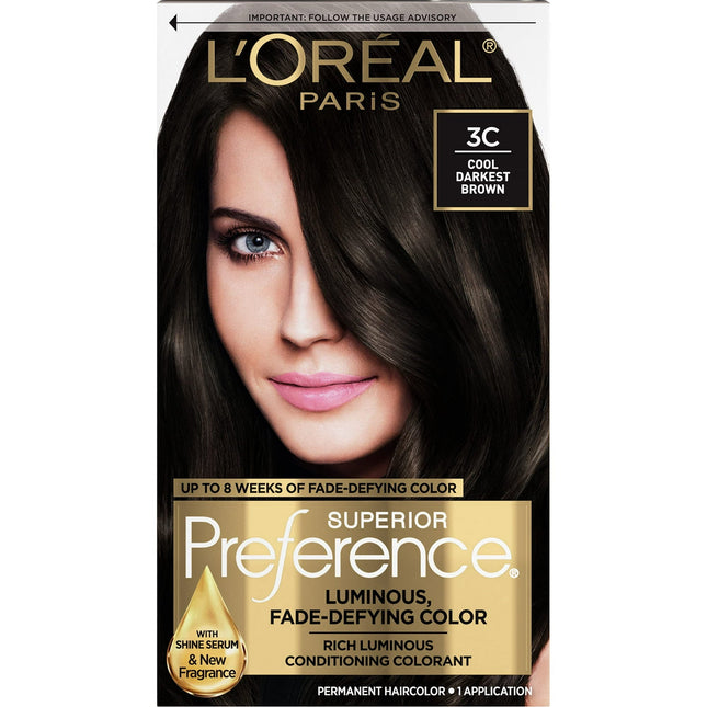 L Oreal Paris Superior Preference Permanent HairColor 3C Cool Darkest Brown - Personal Care > Hair & Styling Color