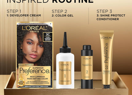 L Oreal Superior Preference Permanent HairColor 3C Cool Darkest Brown (24 Pack) - Personal Care > Hair & Styling Color