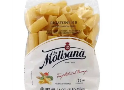 a close up of a bag of pasta with a label on it