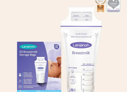 Lansinoh Breastmilk Storage Bags for Breastfeeding Moms 50 Ct (Pack Of 2) - Baby & Toddler > Nursing Feeding Breast