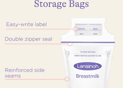 Lansinoh Breastmilk Storage Bags for Breastfeeding Moms 50 Ct (Pack Of 2) - Baby & Toddler > Nursing Feeding Breast