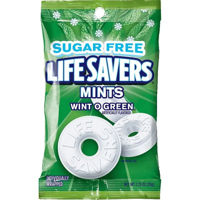 a bag of life savers mints with green