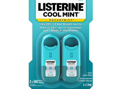 Listerine Pocketmist Cool Mint Oral Care Mist for Bad Breath 0.26 floz (2 Pack) - Personal > Fresheners