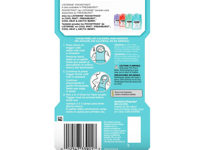 Listerine Pocketmist Cool Mint Oral Care Mist for Bad Breath 0.26 floz (24 Pack) - Personal > Fresheners