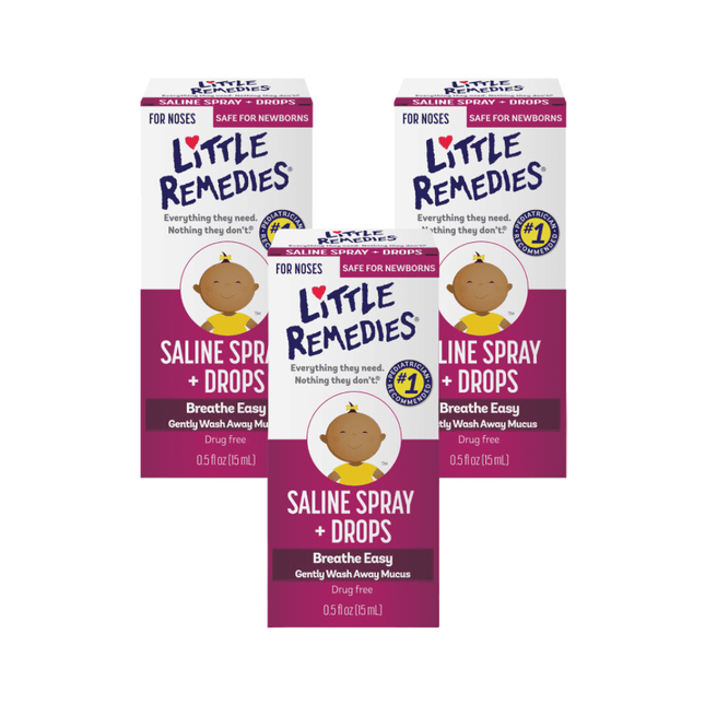 Little Noses Remedies Saline Spray and Drops 0.5 floz (3 Pack) - Health Care > Over-the-Counter Medication Cough Cold &