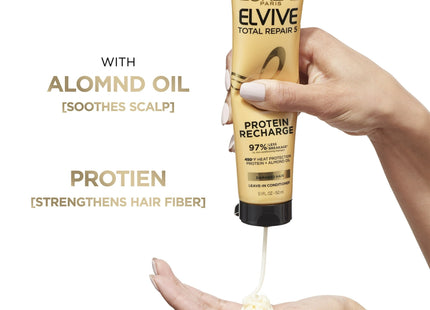 L’Oreal Elvive Total Repair Leave in Conditioner 5Protein Recharge 5.1oz (3 Pack) - Personal Care > Hair & Styling