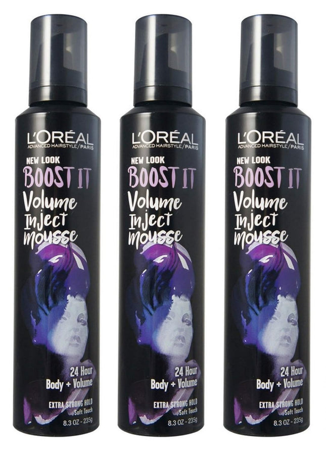 L’Oreal Paris Advanced Hairstyle Boost It Volume Inject Mousse 8.3oz (3 Pack) - Personal Care > Hair & Styling Products