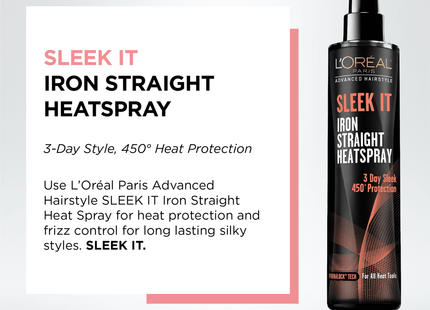 L’Oreal Paris Advanced Hairstyle Sleek It Iron Straight Heatspray 5.7oz (3 Pack) - Personal Care > Hair & Styling