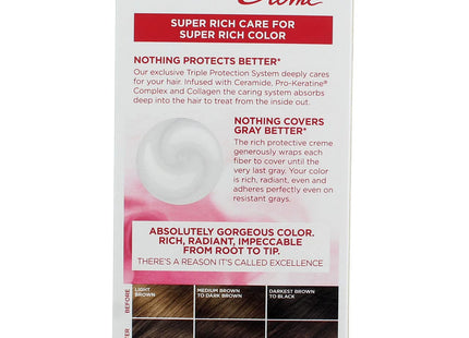 L’Oreal Paris Excellence Creme Permanent HairColor #4 Dark Brown (8 Pack) - Personal Care > Hair & Styling Color