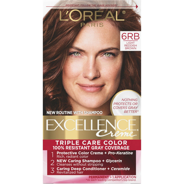 L’Oreal Paris Excellence Permanent Hair Color 6RB Light Reddish Brown (2 Pack) - Personal Care > & Styling