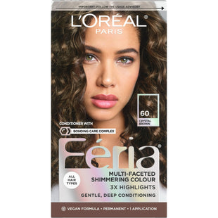 L’Oreal Paris Feria Multi-Faceted Shimmering HairColor 60 Crystal Brown (3 Pack) - Personal Care > Hair & Styling Color