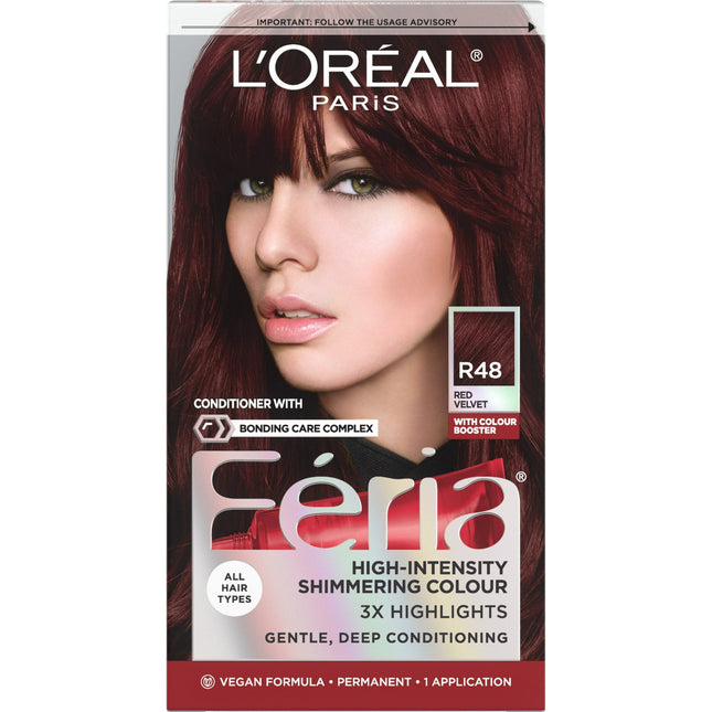 L’Oreal Paris Feria Shimmering Permanent Hair Color R48 Red Velvet (16 Pack) - Personal Care > & Styling