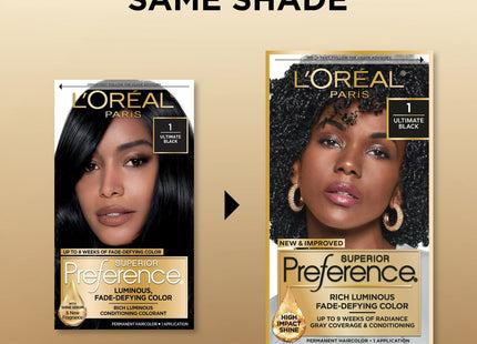 L’Oreal Paris Preference Fade-Defying HairColor 1.0 Ultimate Black (2 Pack) - Personal Care > Hair & Styling Color