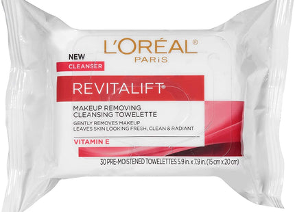 L’Oreal Paris Revitalift Cleansing Towelettes VitaminE 30ct (2 Pack) - Health & Beauty > Skin Care Makeup Remover