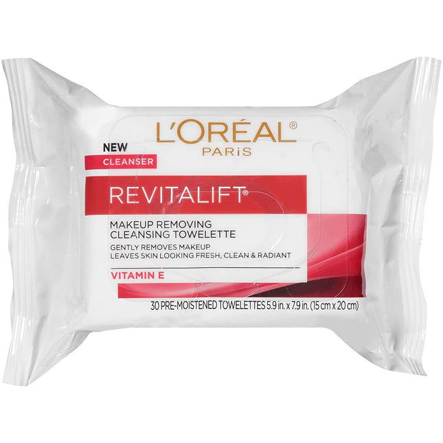 L’Oreal Paris Revitalift Cleansing Towelettes VitaminE 30ct (3 Pack) - Health & Beauty > Skin Care Makeup Remover