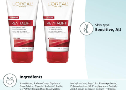 L’Oreal Paris Revitalift Radiant Smoothing Cream Cleanser 5oz (2 Pack) - Personal Care > Skin Cleansers & Toners