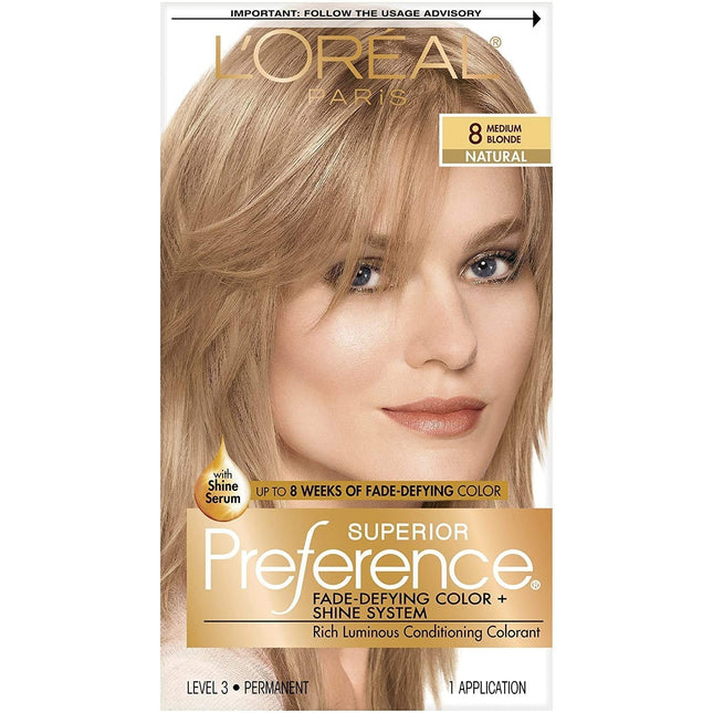 L’Oreal Paris Superior Preference Medium Blonde #8 Natural Hair Color (3 Pack) - Personal Care > & Styling