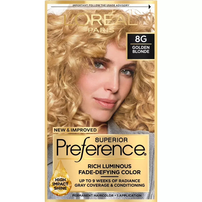 L’Oreal Paris Superior Preference Permanent Hair Color 8G Golden Blonde (4 Pack) - Personal Care > & Styling