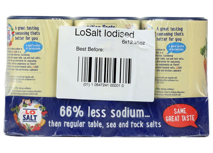 Losalt Reduced Sodium Iodized Salt 12.35 oz. (Pack Of 6) - Food Beverages & Tobacco > Items Seasonings Spices