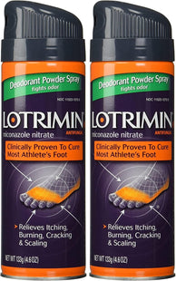 Lotrimin Athlete’s Foot Powder Spray Antifungal Miconazole Nitrate 4.6oz (2 Pack) - Personal Care > Skin Creams &