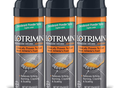 Lotrimin Athlete’s Foot Powder Spray Antifungal Miconazole Nitrate 4.6oz (3 Pack) - Personal Care > Skin Creams &