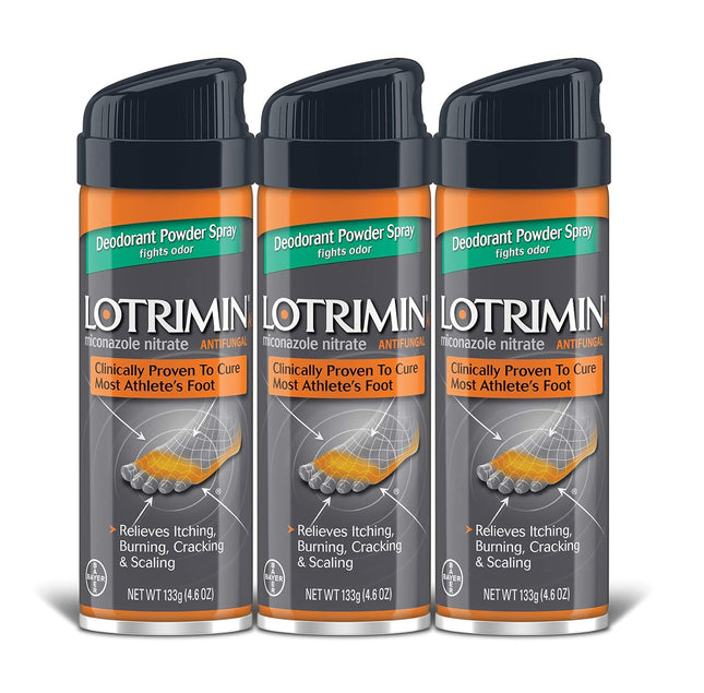 Lotrimin Athlete’s Foot Powder Spray Antifungal Miconazole Nitrate 4.6oz (3 Pack) - Personal Care > Skin Creams &