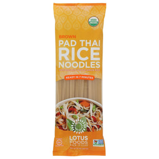 Lotus Foods Organic Brown Rice Pad Thai Style Noodles Whole Grain 8oz (12 Pack) - Food & Beverages > Pasta Grains