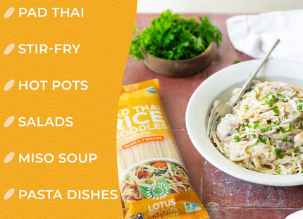 Lotus Foods Organic Brown Rice Pad Thai Style Noodles Whole Grain 8oz - Food & Beverages > Pasta Grains Cereals